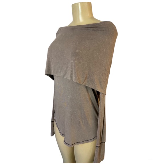 We The Free Foldover Edge Off The Shoulder Faded Mauve Blouse Size Large - Picture 4 of 8